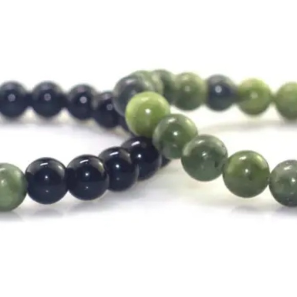 Set of picture jade and obsidian bracelets - Picture 5 of 8